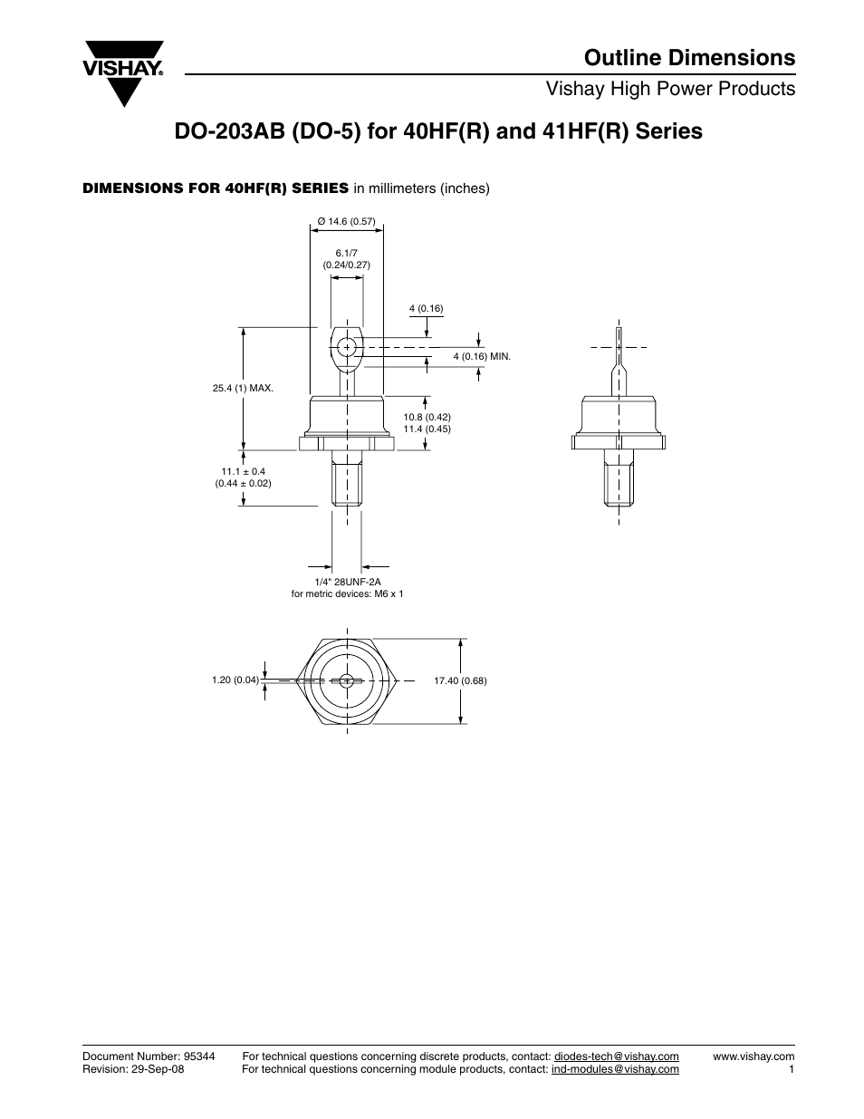 Vishay high power products | C&H Technology 40HF(R) Series User Manual | Page 8 / 10