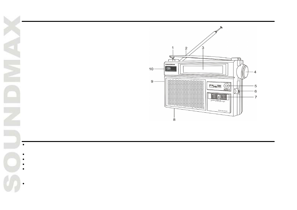 Descr iption, Important safeguards | SoundMax SM-2601 User Manual | Page 2 / 7