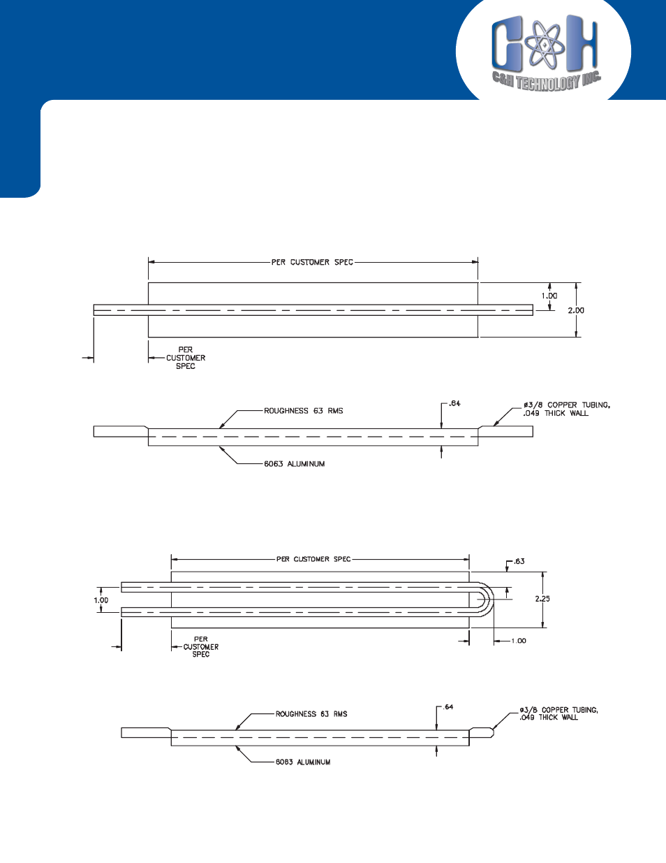 Cool-plate liquid cooled heat sinks | C&H Technology CH8001 User Manual | Page 2 / 2