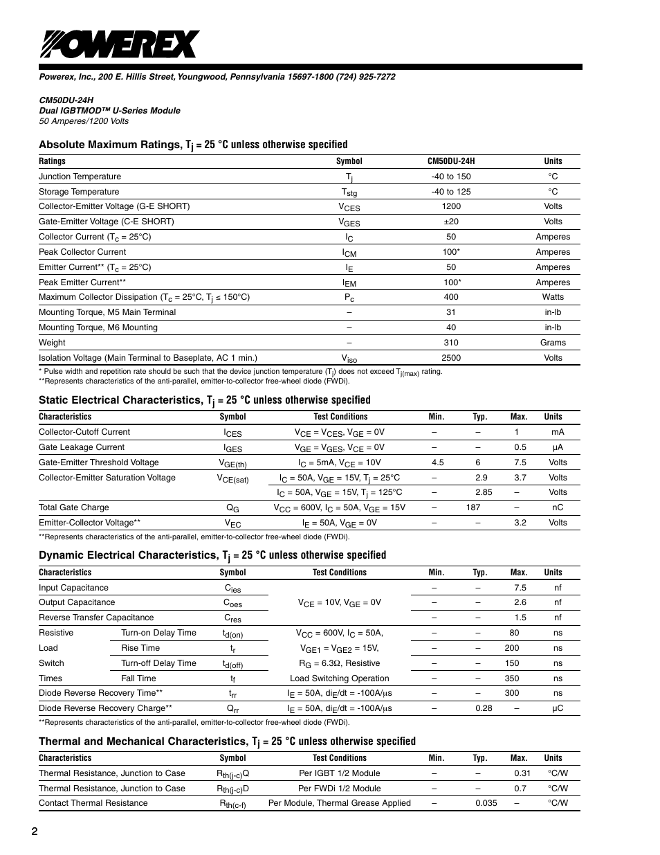C&H Technology CM50DU-24H User Manual | Page 3 / 5
