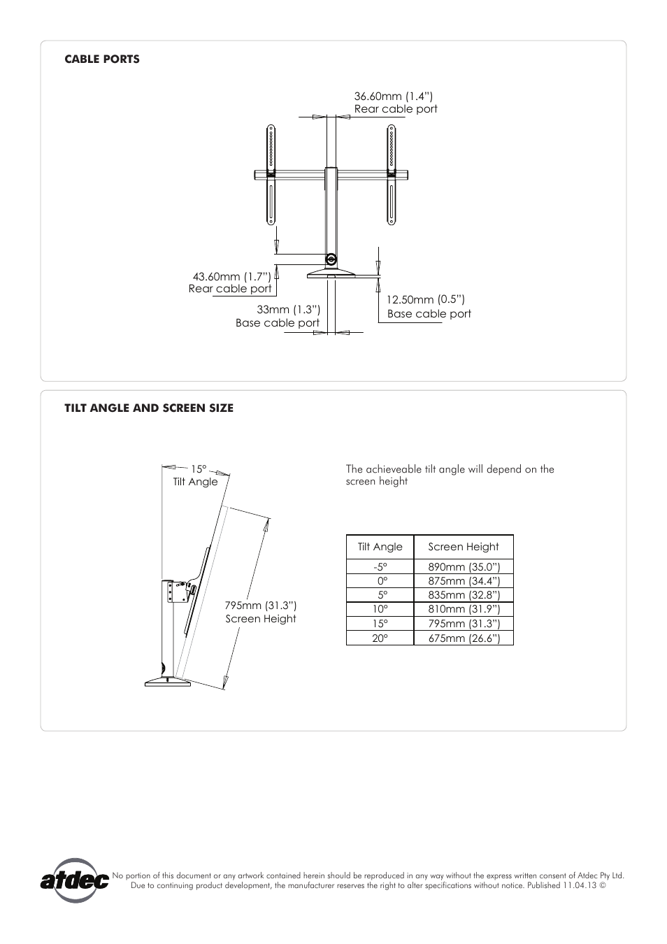 Atdec Telehook TH-FM Technical specs User Manual | Page 2 / 2