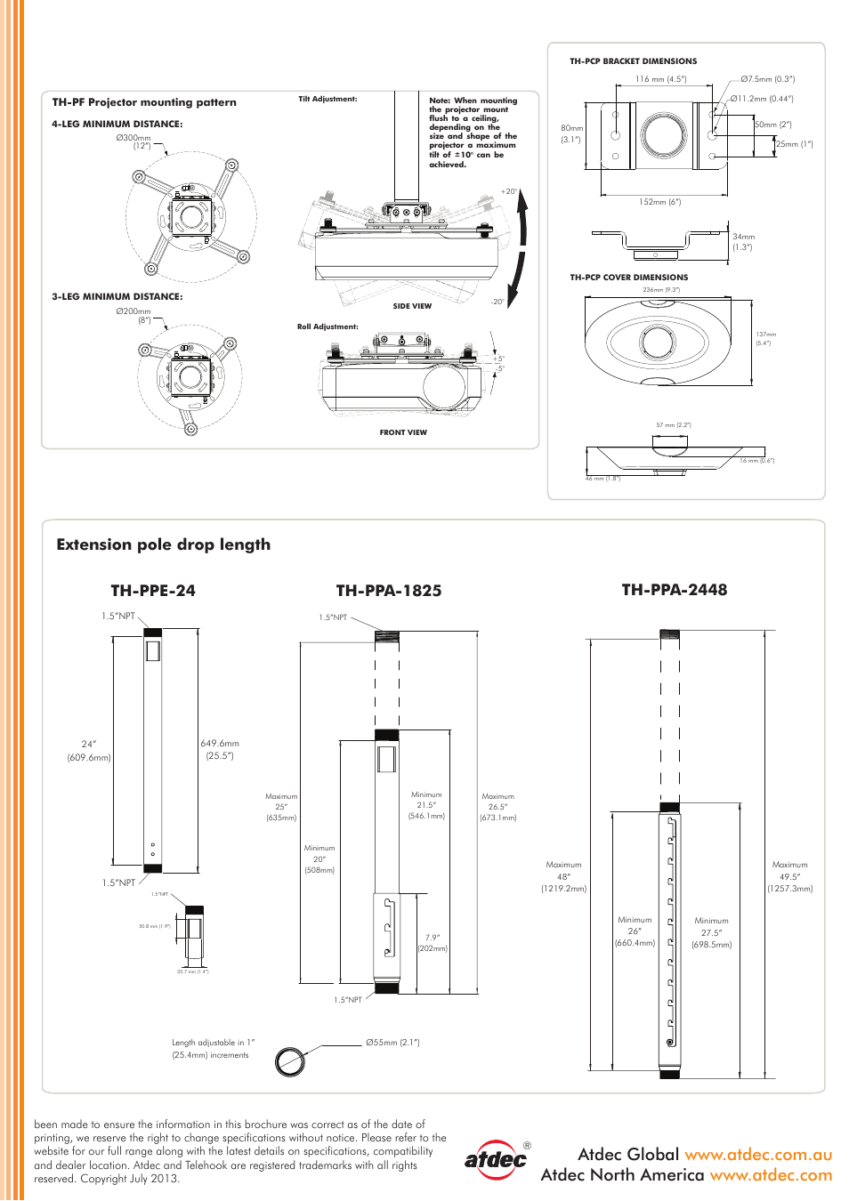 Telehook proav product brochure pg2 | Atdec Telehook TH-PPE-24 product brochure User Manual | Page 2 / 2