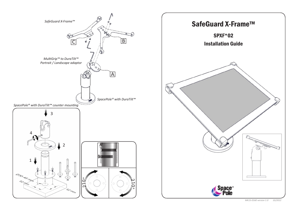 Atdec SpacePole SPXF202-02 Installation manual User Manual | 2 pages