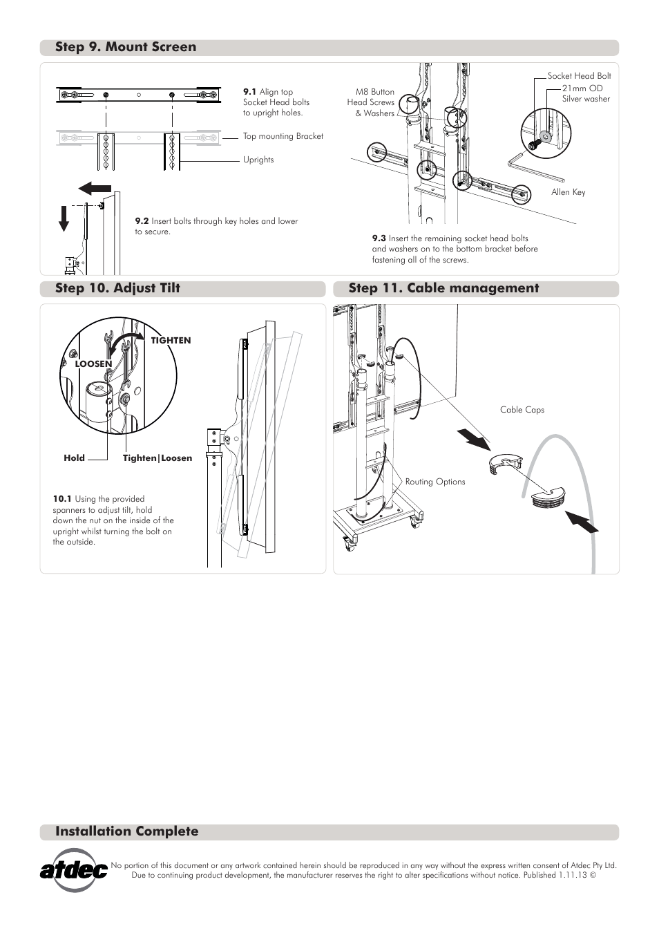 Th-tvch install_4, Installation complete | Atdec Telehook TH-TVCH Installation manual User Manual | Page 4 / 4