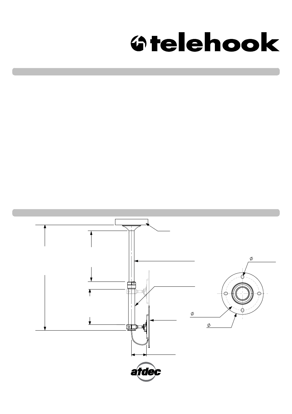 Atdec Telehook TH-1040-CTL Technical specs User Manual | 1 page