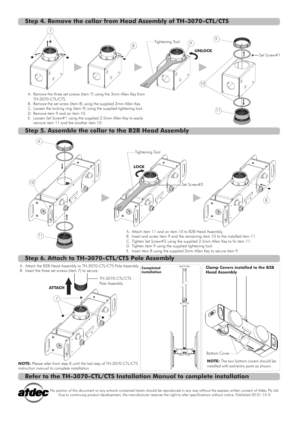 Telehook th-3070-ct-b2b installation manual2-01 | Atdec Telehook TH-3070-CT-B2B Installation manual User Manual | Page 2 / 2