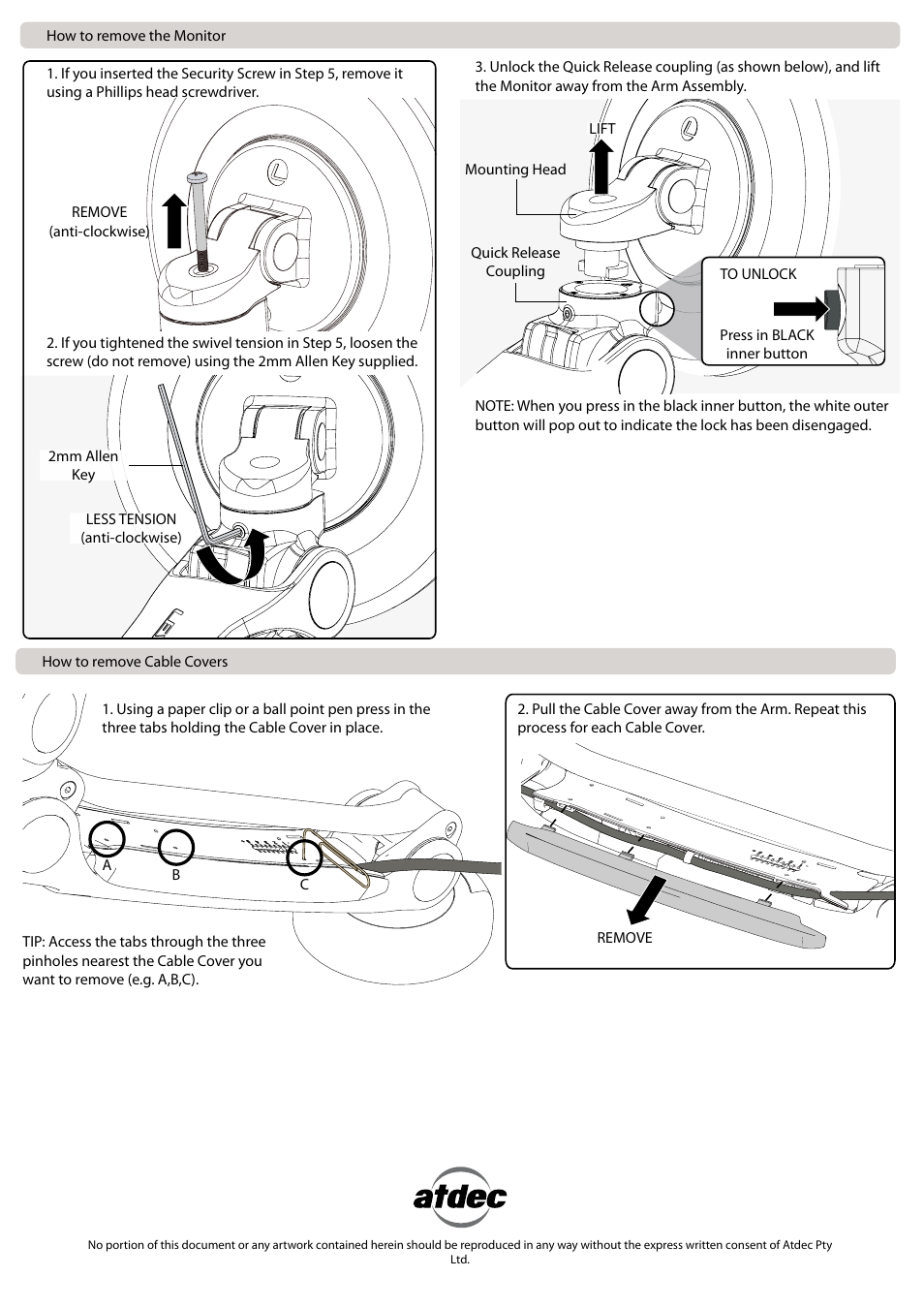 New lev installs split p6of6 | Atdec Levitate L-PW Installation manual User Manual | Page 6 / 6