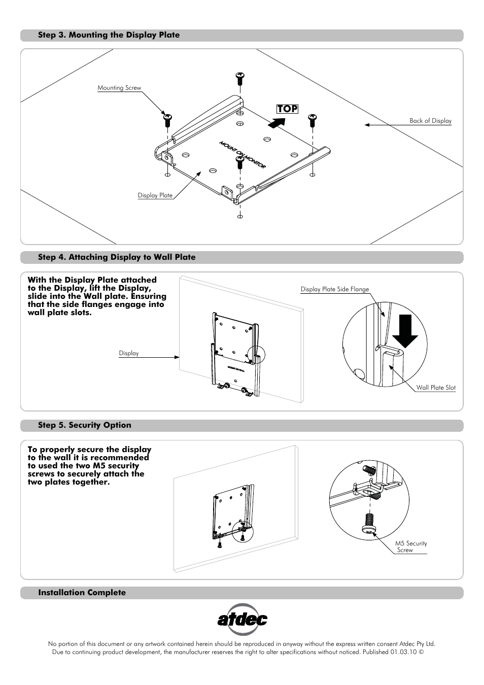 Atdec Telehook TH-1026-VF Installation manual User Manual | Page 2 / 2