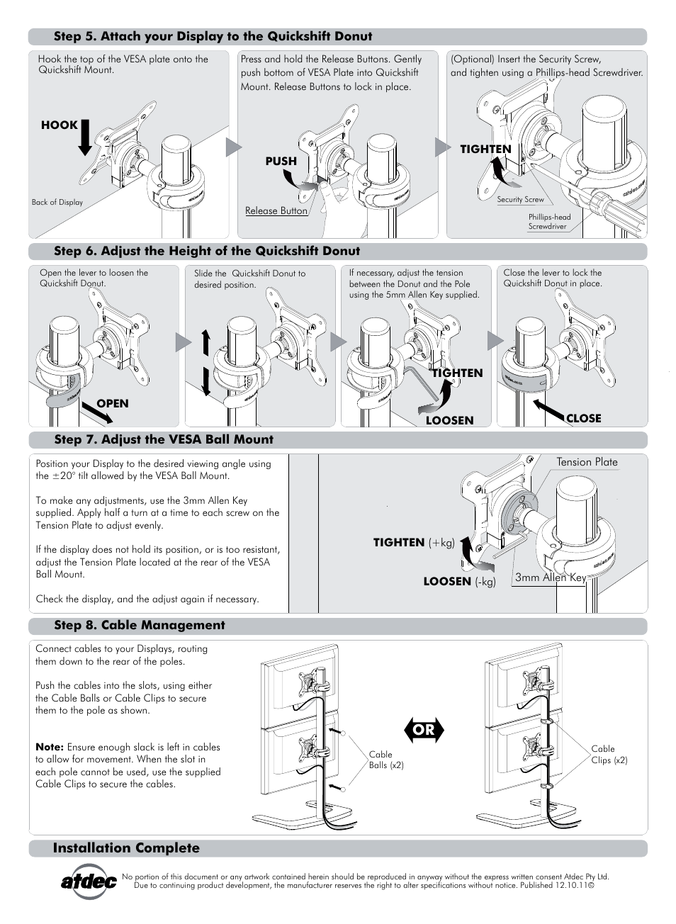 Vfs-dv install p2-01, Installation complete | Atdec Visidec VFS-DV Installation manual User Manual | Page 2 / 2