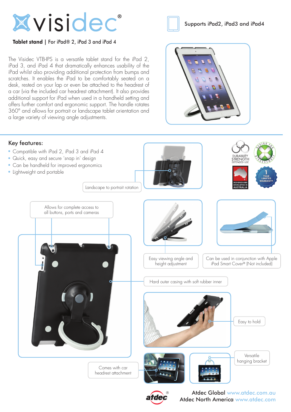 Atdec Visidec VTB-IPS product brochure User Manual | 2 pages