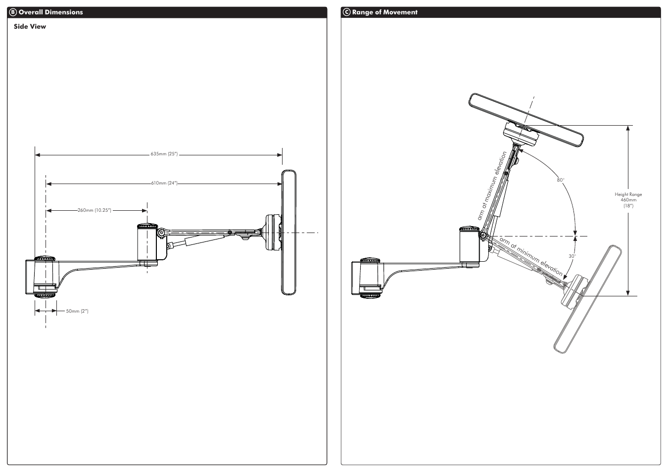 Atdec Spacedec SD-AT-DW Technical specs User Manual | Page 2 / 2