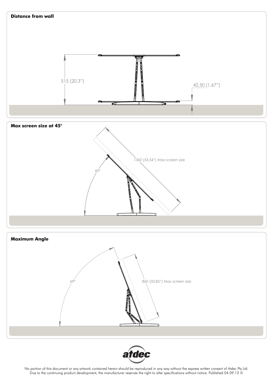 Atdec Telehook TH-3070-UFL Technical specs User Manual | Page 2 / 2