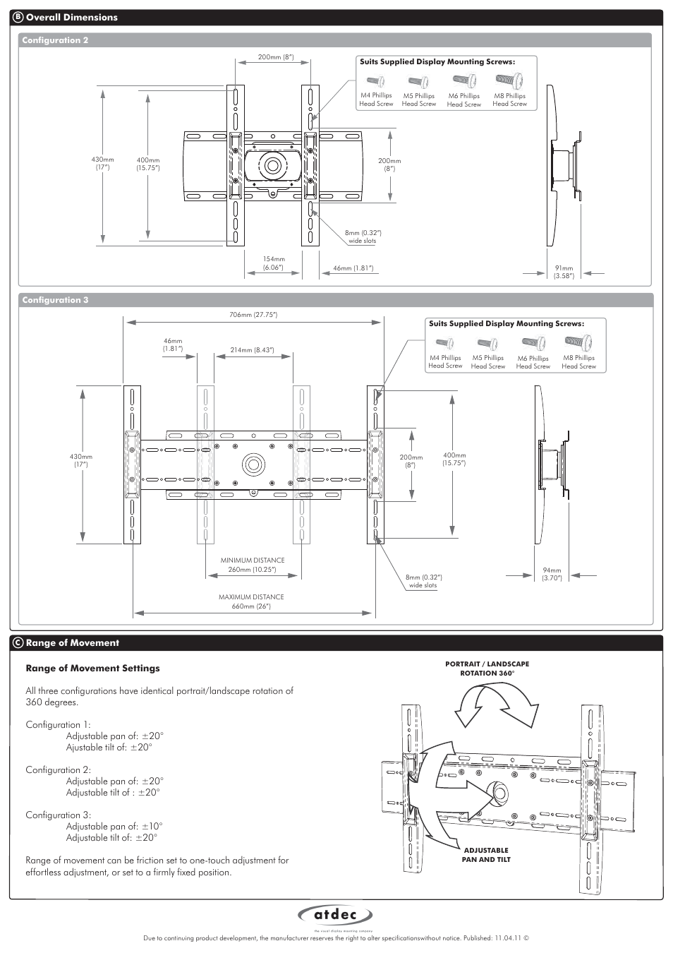 Atdec Telehook TH-30-50-RW Technical specs User Manual | Page 2 / 2