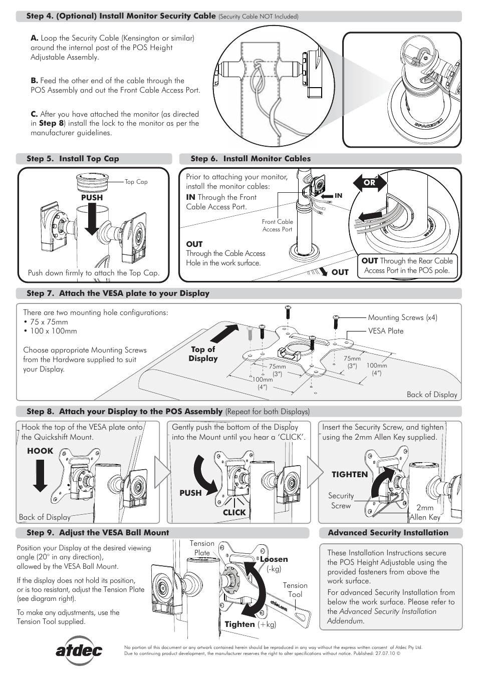 Atdec Spacedec SD-POS-HA-B2B Installation manual User Manual | Page 2 / 3