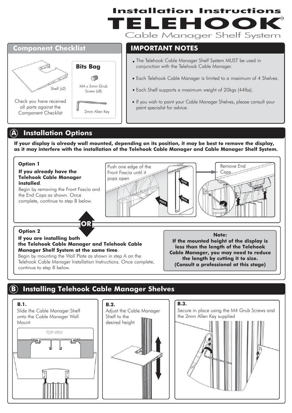 Atdec Telehook TH-CM-SH-2 Installation manual User Manual | 2 pages