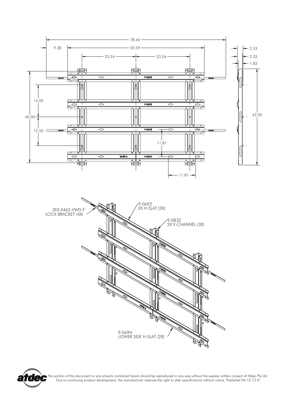 Atdec Telehook TH-VA-2x2-NECX463 Technical specs User Manual | Page 2 / 2