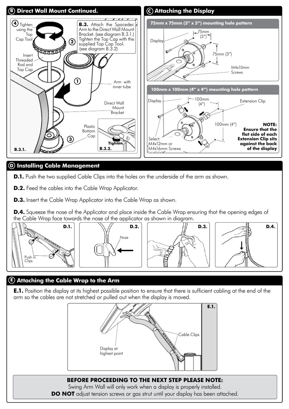 Feed the cables into the cable wrap applicator | Atdec Spacedec SD-SA-DW Installation manual User Manual | Page 2 / 4