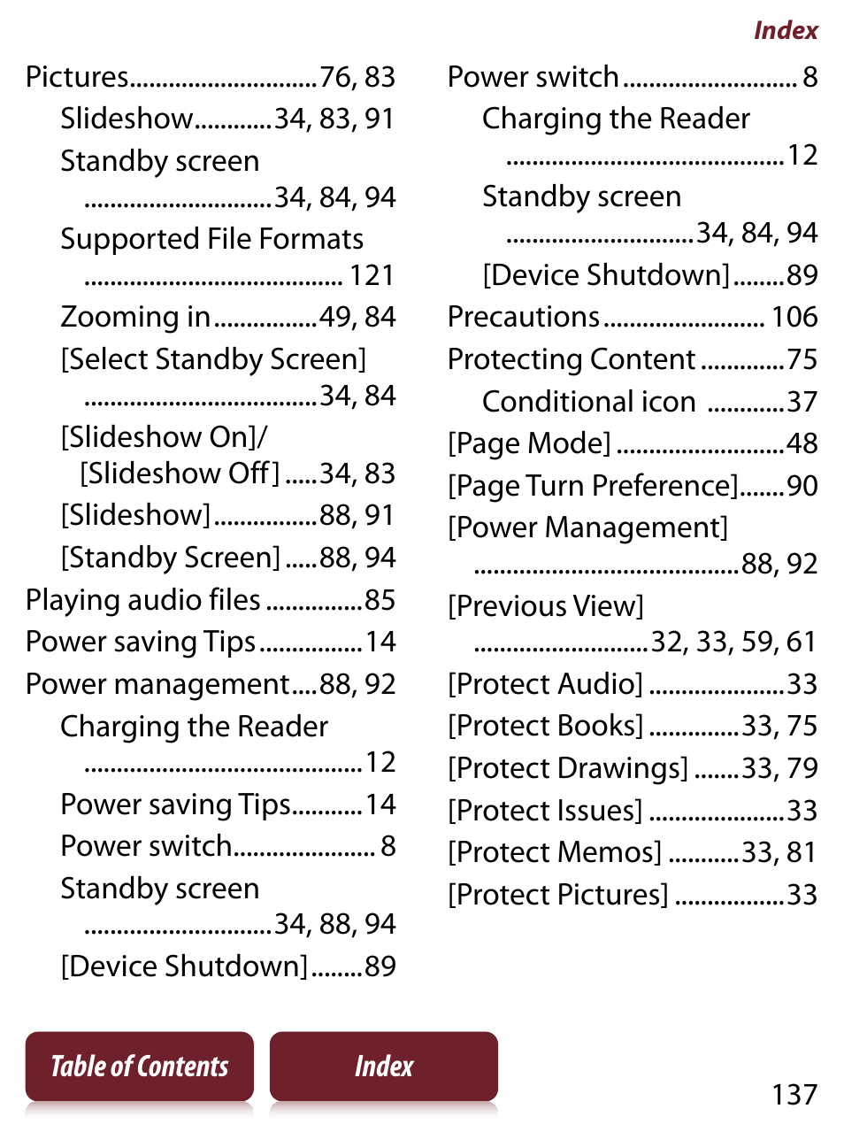 Sony PRS-650 User Manual | Page 137 / 139