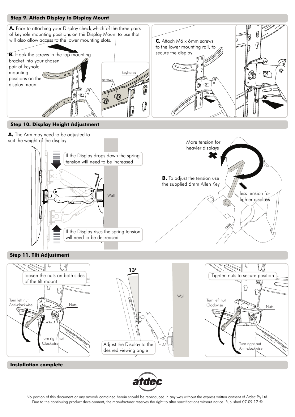 Atdec Telehook TH-3060-UFH Installation manual User Manual | Page 3 / 3