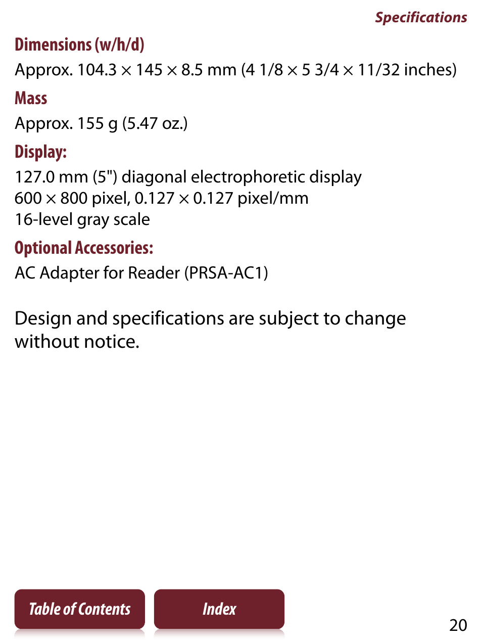 Sony PRS-350 User Manual | Page 20 / 131