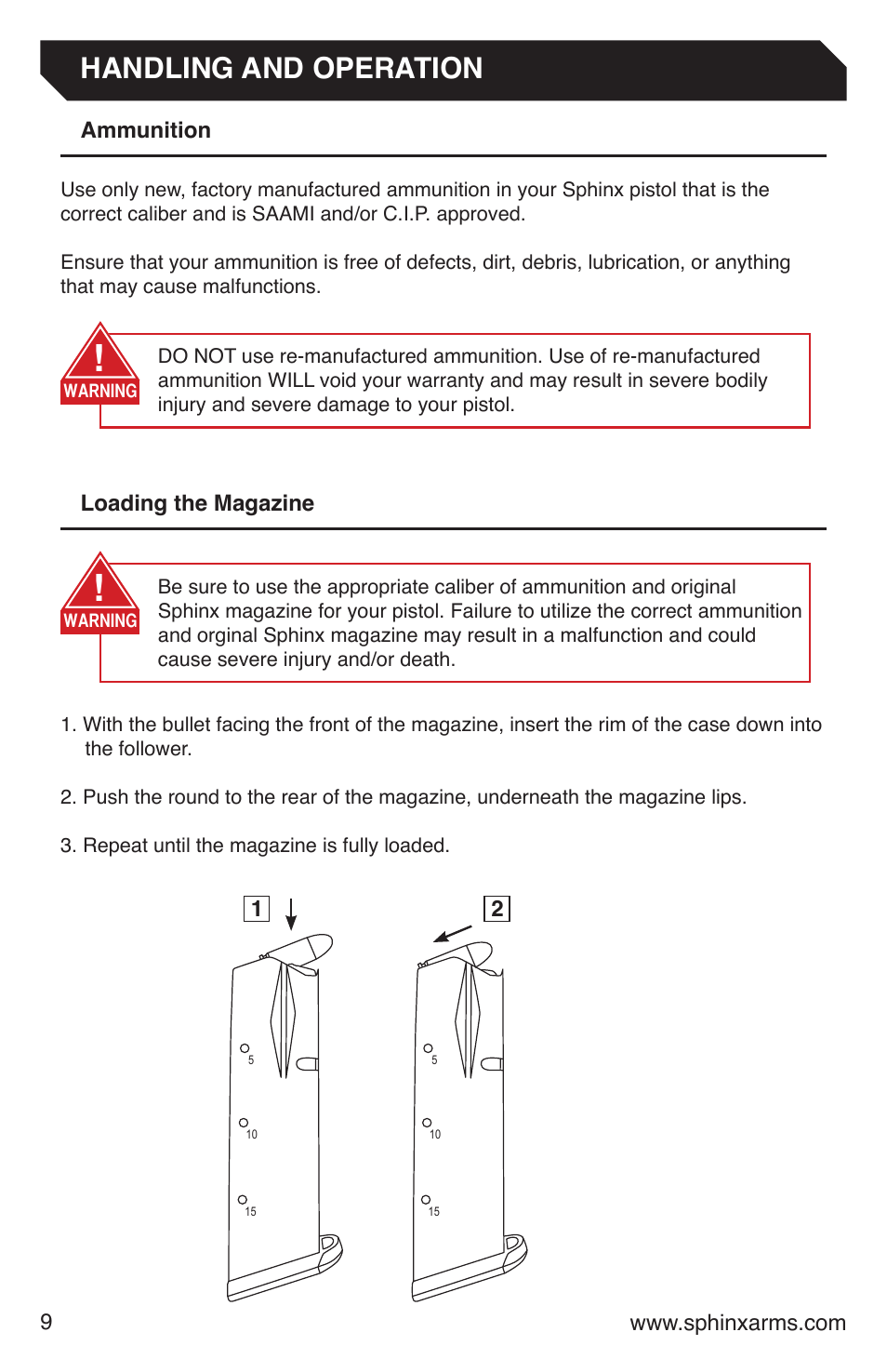 Handling and operation, Handling and oepration | Grainsystems STANDARD ALPHA 9MM DA-SA Manual User Manual | Page 10 / 28