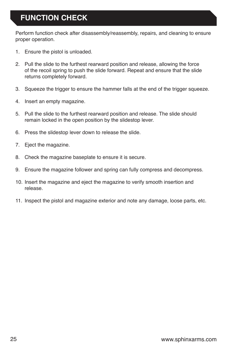 Function check | Grainsystems STANDARD ALPHA 9MM DA-SA Manual User Manual | Page 26 / 28