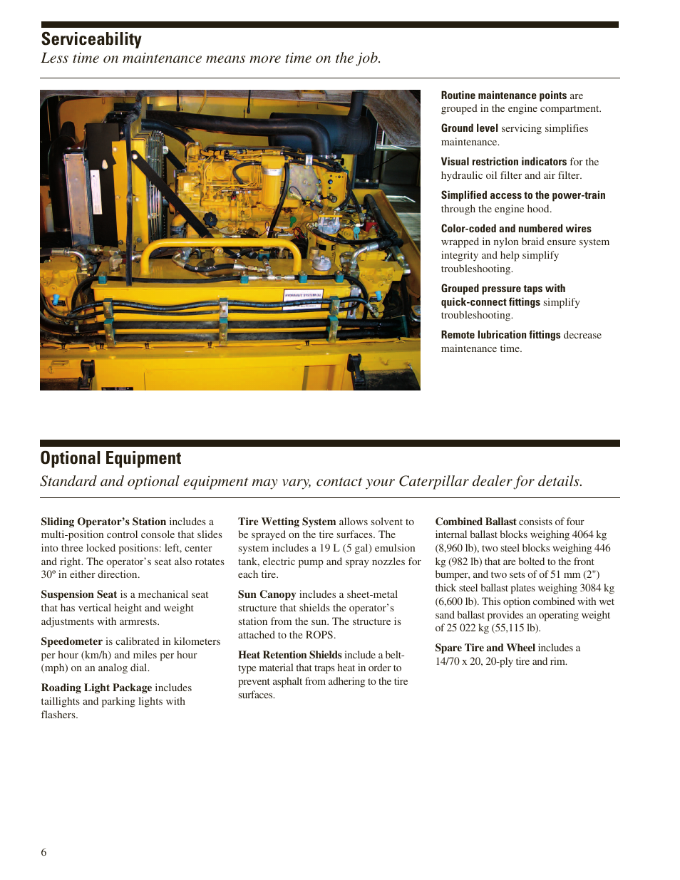Serviceability, Optional equipment | Milton CAT PS360C User Manual | Page 6 / 12