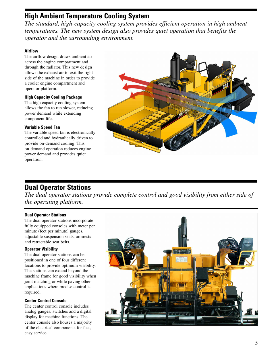 High ambient temperature cooling system, Dual operator stations | Milton CAT AP1055D User Manual | Page 5 / 16