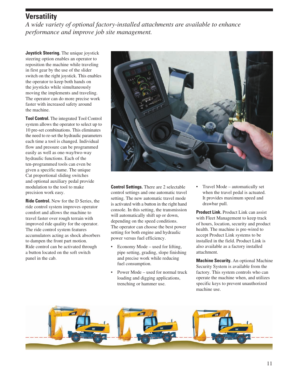 Versatility | Milton CAT M316D User Manual | Page 11 / 36
