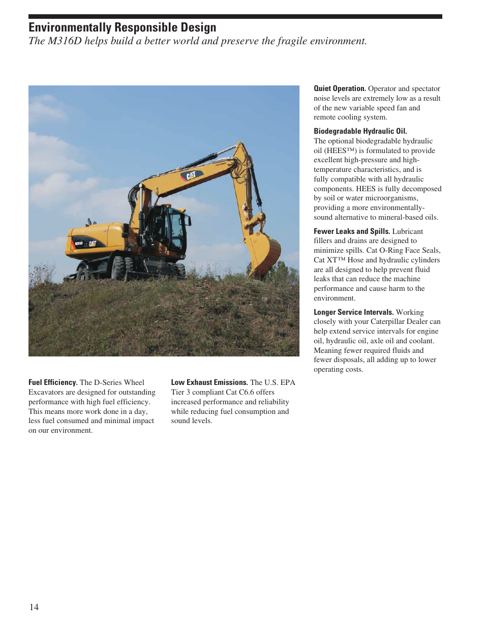 Environmentally responsible design | Milton CAT M316D User Manual | Page 14 / 36