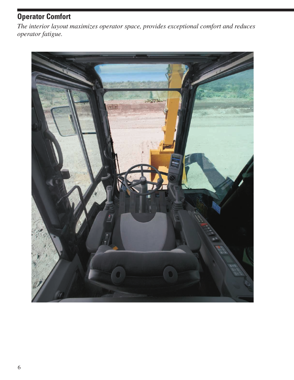 Operator comfort | Milton CAT M316D User Manual | Page 6 / 36