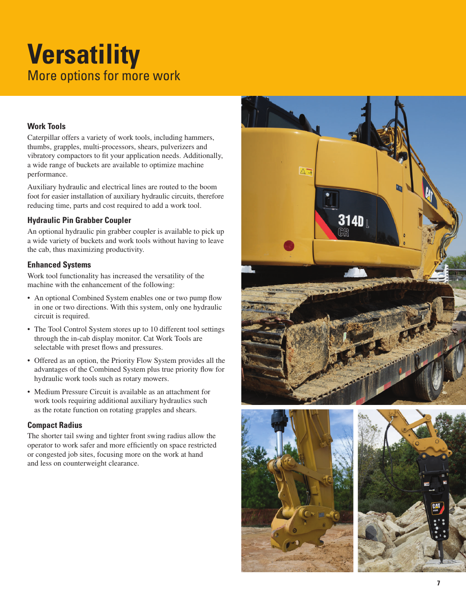 Versatility, More options for more work | Milton CAT 314D LCR User Manual | Page 7 / 32