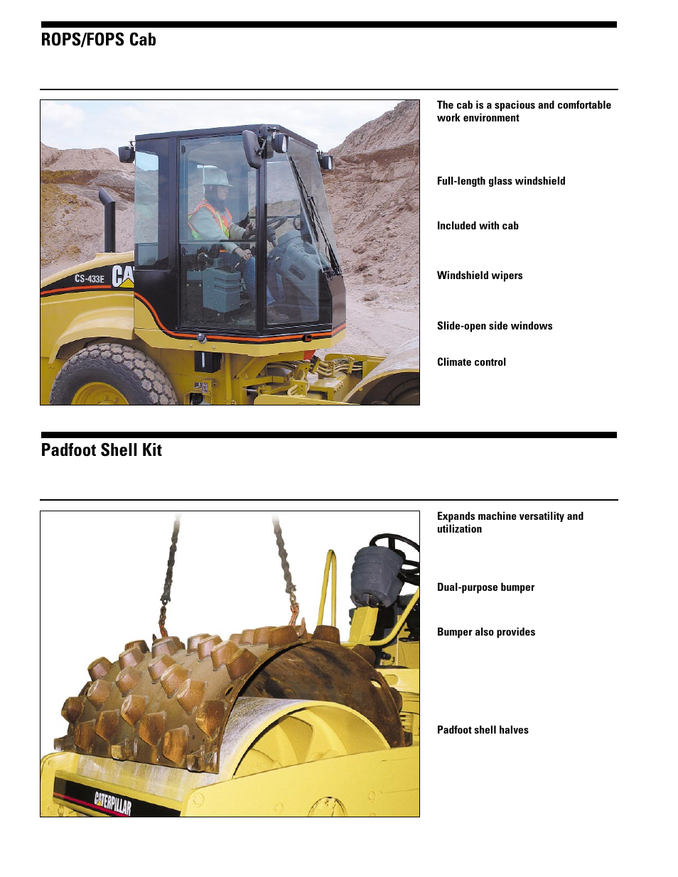 Rops/fops cab, Padfoot shell kit | Milton CAT CS-423E User Manual | Page 8 / 16