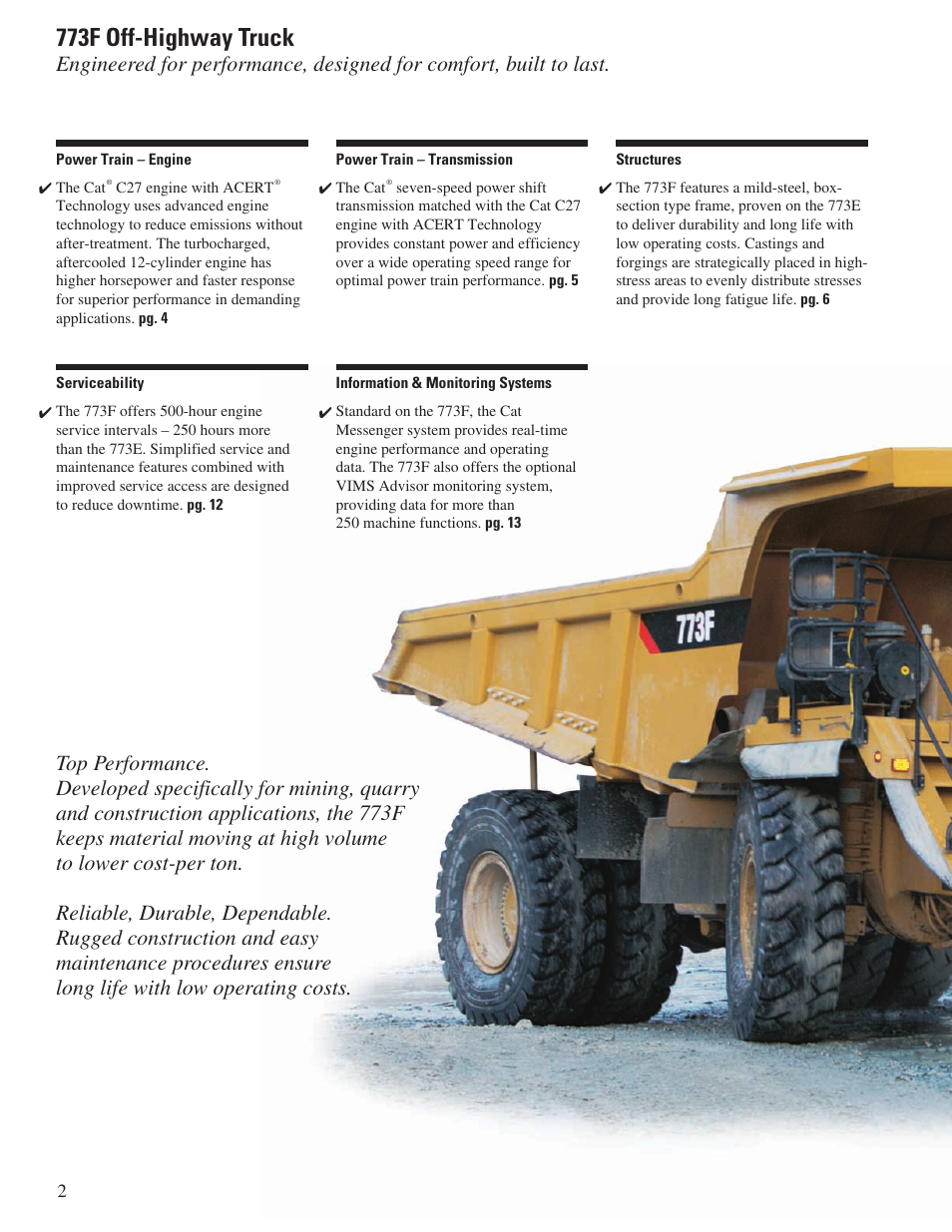 773f off-highway truck | Milton CAT 773F User Manual | Page 2 / 28