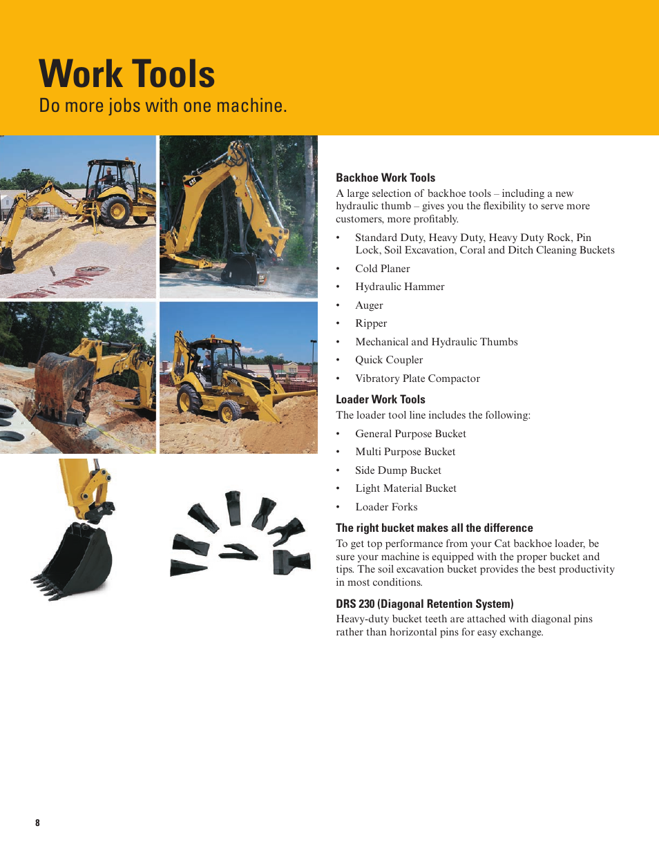 Work tools, Do more jobs with one machine | Milton CAT 416E User Manual | Page 8 / 20