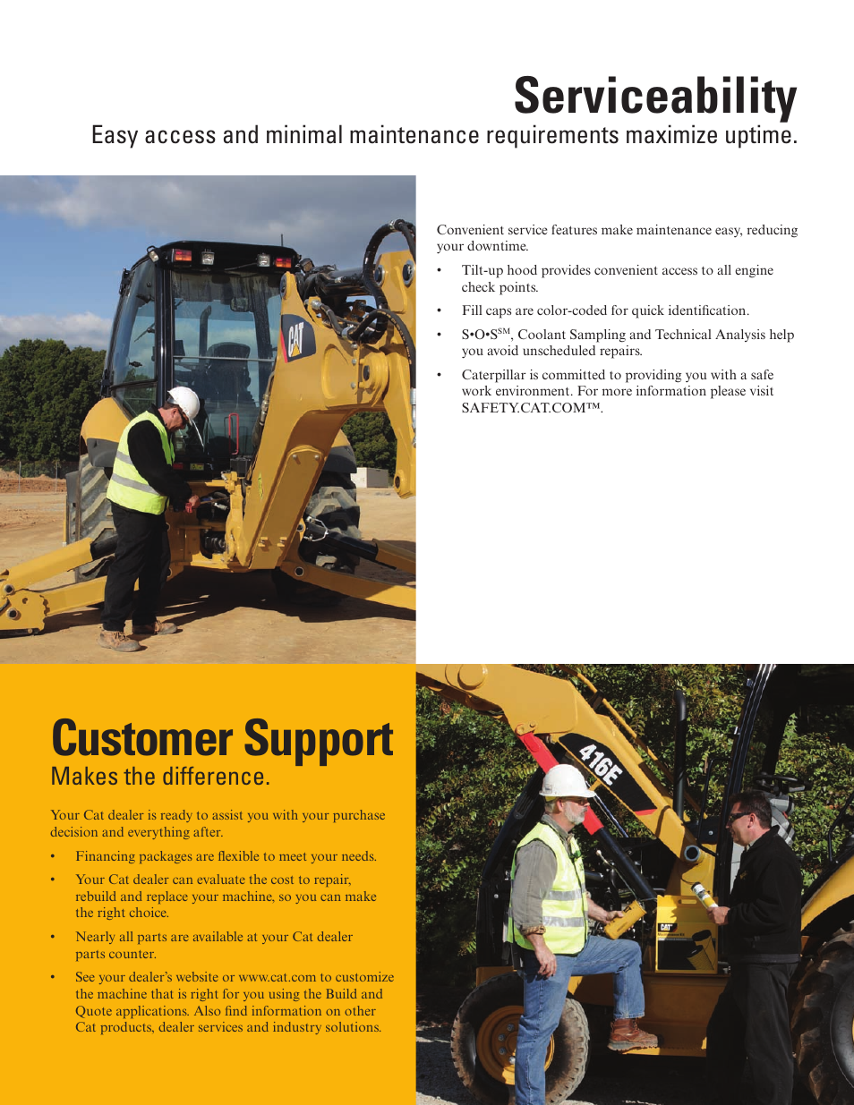 Serviceability, Customer support, Makes the difference | Milton CAT 416E User Manual | Page 9 / 20