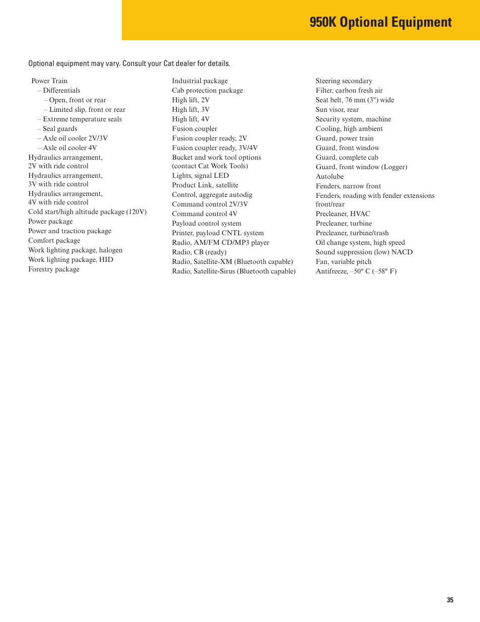 950k optional equipment | Milton CAT 950K User Manual | Page 35 / 36