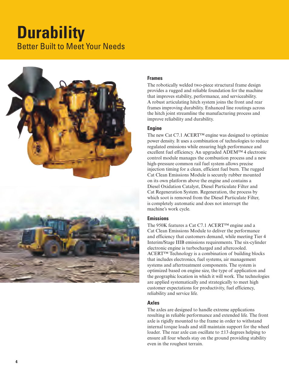 Durability, Better built to meet your needs | Milton CAT 950K User Manual | Page 4 / 36