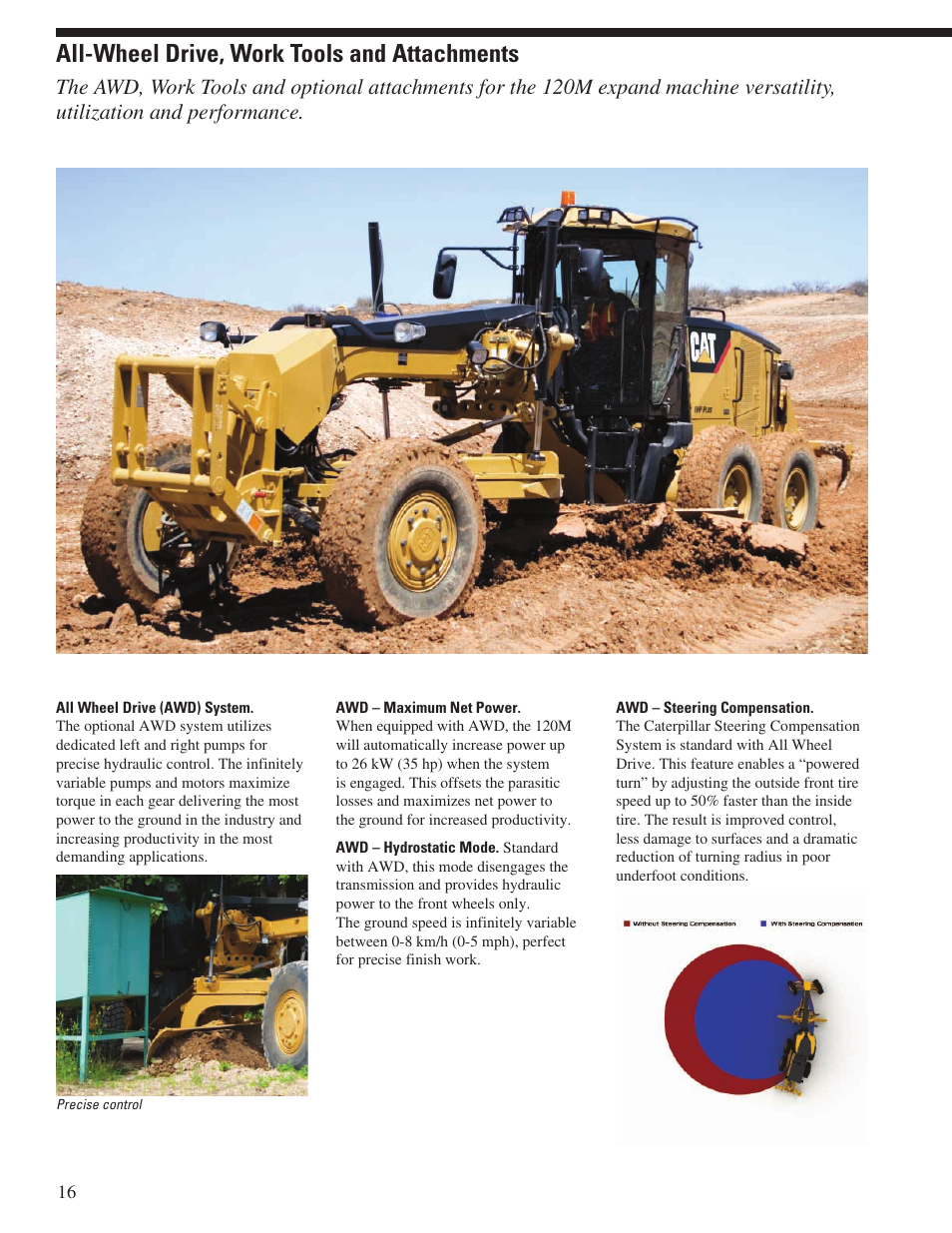 All-wheel drive, work tools and attachments | Milton CAT 120M User Manual | Page 16 / 28
