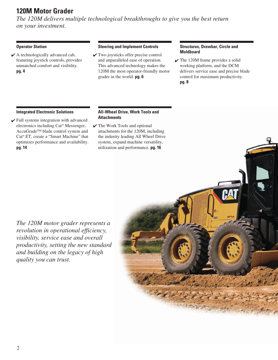 120m motor grader | Milton CAT 120M User Manual | Page 2 / 28