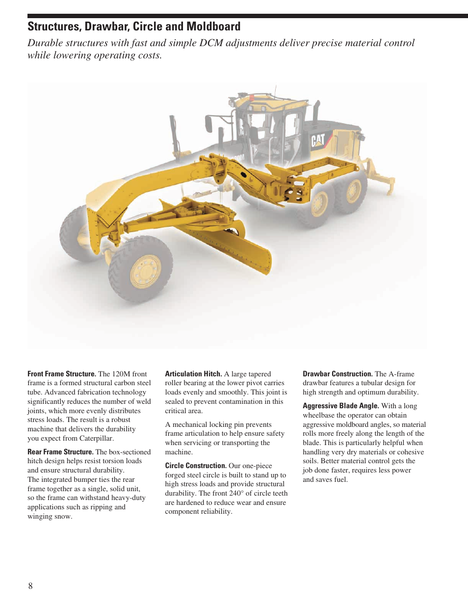 Structures, drawbar, circle and moldboard | Milton CAT 120M User Manual | Page 8 / 28