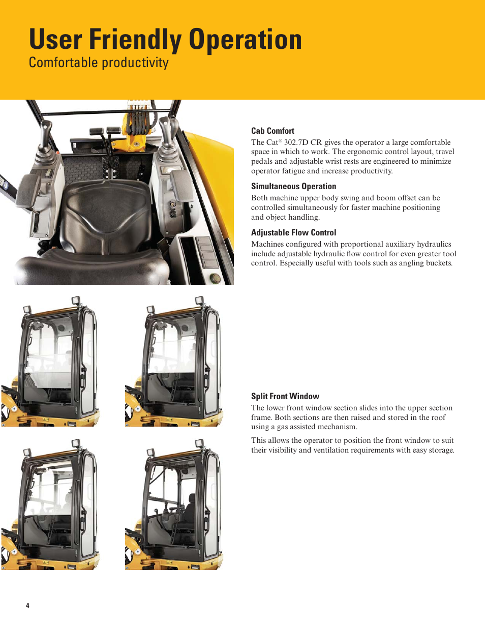 User friendly operation, Comfortable productivity | Milton CAT 302.7D User Manual | Page 4 / 12