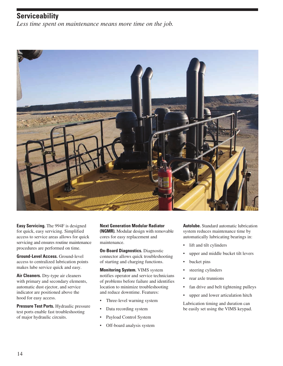 Serviceability | Milton CAT 994F User Manual | Page 14 / 32