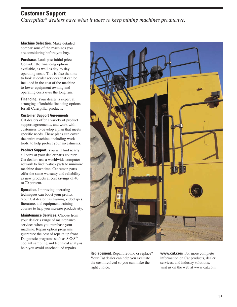 Customer support, Caterpillar | Milton CAT 994F User Manual | Page 15 / 32