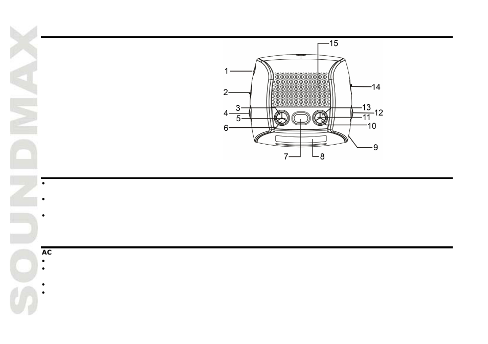 Descr iption, Important safeguards, Power supply | SoundMax SM-2502 User Manual | Page 2 / 9