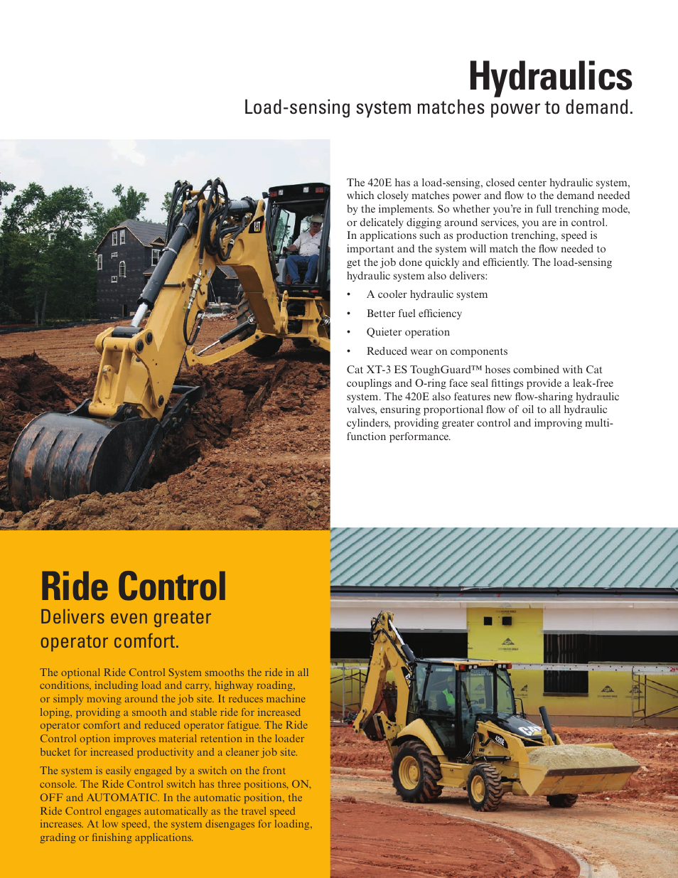 Hydraulics, Ride control | Milton CAT 420E IT User Manual | Page 4 / 28