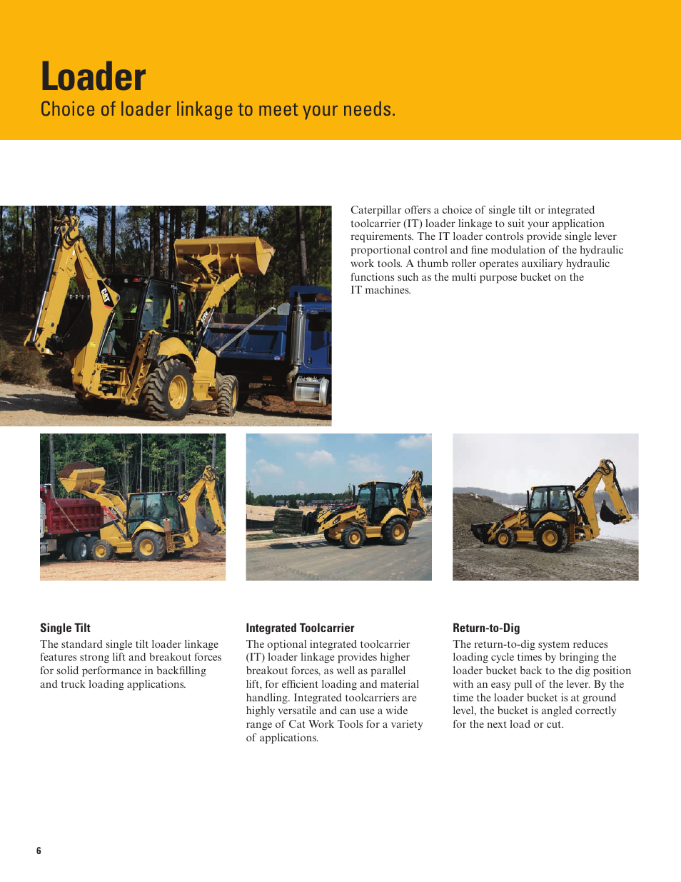 Loader, Choice of loader linkage to meet your needs | Milton CAT 420E IT User Manual | Page 6 / 28