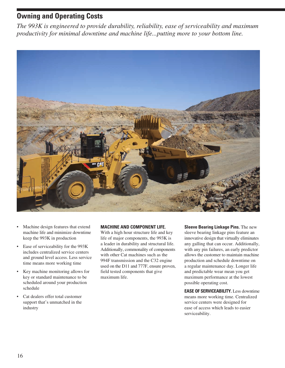 Owning and operating costs | Milton CAT 993K User Manual | Page 16 / 32