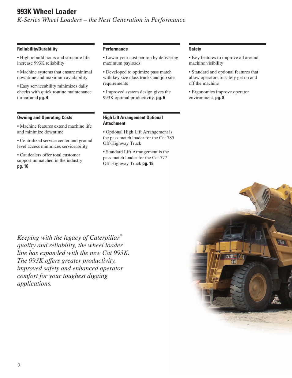 993k wheel loader | Milton CAT 993K User Manual | Page 2 / 32