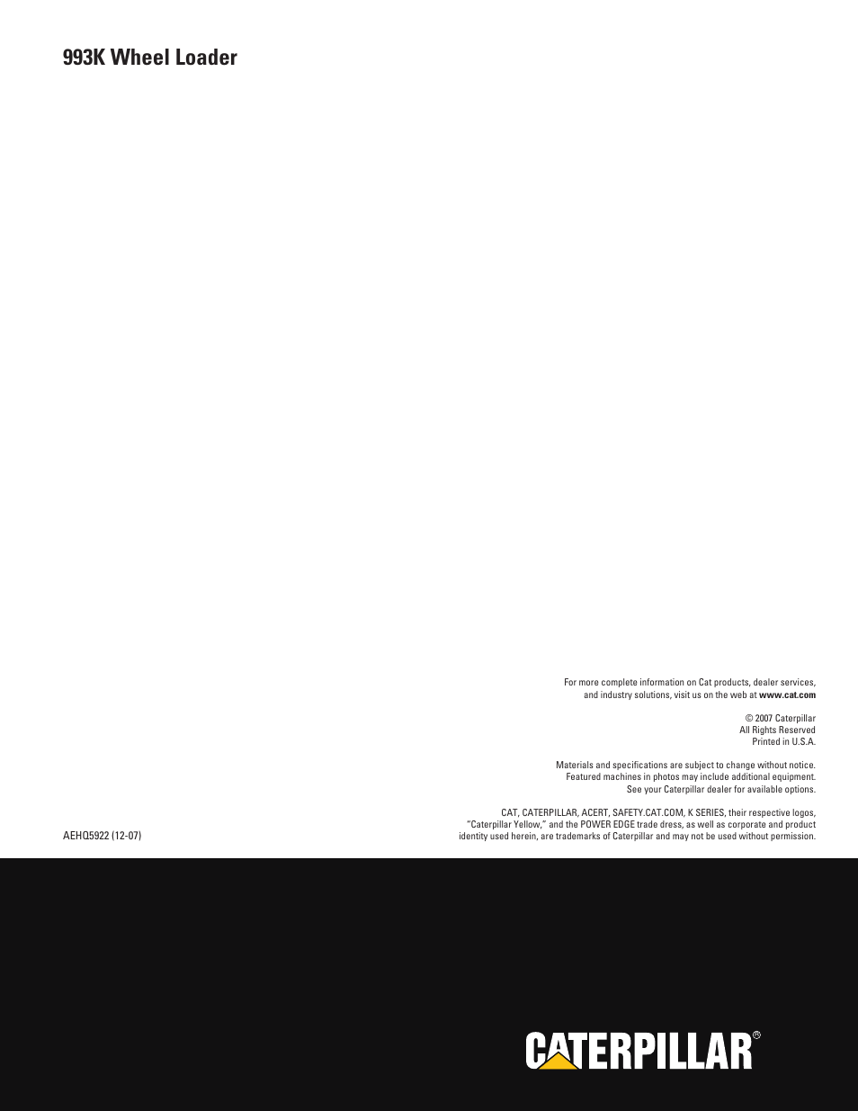 993k wheel loader | Milton CAT 993K User Manual | Page 32 / 32